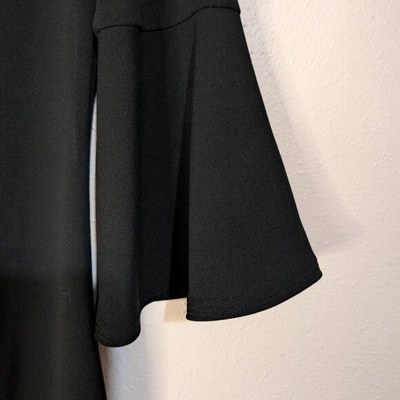 Calvin Klein Black Dress Bell Sleeve Round Neck  Size 8 - Picture 3 of 9